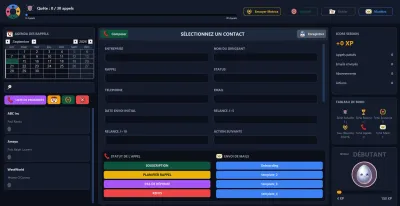 Capture d'écran de Prospect Legend — logiciel CRM gamifié avec numérotation automatique et envoi d'emails
